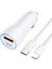 Beyaz 1 USB 1 Type-C USB C Pd Hızlı Araç Şarj Cihazı, iphone 20W Usb-C - Lightning Şarj Kablosu, Type C Pd 20W-QC 3.0 18W iPhone 14/samsung Galaxy Için (Yurt Dışından) 1