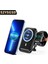 3'ü 1 Arada Araba Siyah 3'ü 1 Arada Hızlı Manyetik Kablosuz Şarj Cihazı Araç Şarj Tutucusu Için 15W Apple Watch Için 6/5/4 iPhone 12 13PRO Max Kablosuz Şarj Cihazı (Yurt Dışından) 2
