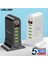 Ab Beyaz Uslıon 5 Port USB Şarj Cihazı Xiaomi LED Ekran Çoklu USB Şarj Istasyonu Evrensel Telefon Masaüstü Duvar Ev Ab Abd Ingıltere Tak (Yurt Dışından) 2