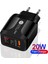 Abd Siyah Hızlı Pd Şarj Cihazı 20W Qc3.0 USB Tip C Hızlı Şarj Cihazı Güç Adaptörü iPhone 12 11 8 Artı Samsung Xiaomi Huawei Telefon Pd Şarj Cihazı (Yurt Dışından) 3