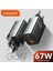 Abd Beyaz Kablo ile Toocki 65W Gan USB C Şarj Cihazı 67W Hızlı Şarj 4.0 3.0 Qc4.0 Qc Pd 3.0 Usb-C Tip C iPhone 14 13 Pro MacBook Için Hızlı USB Şarj Cihazı (Yurt Dışından) 3