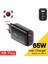 Kore Siyah A 2c Essager 65W Gan USB Tip C Şarj Cihazı Dizüstü Bilgisayar Pps 45W 25W Hızlı Şarj Samsung Qc3.0 Pd3.0 IPHONE14 13 Pro Telefon Chagers (Yurt Dışından) 1