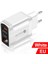 Beyaz Ab Gtwın Qc4.0 Qc3.0 20W USB C Telefon Şarj Cihazı LED Ekran Tip C Hızlı Şarj Taşınabilir Adaptör iPhone 13 12PRO iPad Huawei Xiaomi (Yurt Dışından) 1