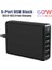 Kr 60W 5usb QC30 Siyah 60W Çoklu USB Şarj Istasyonu 5 Portlu Hub Tip C Şarj Cihazı Pd Hızlı Şarj Istasyonu Akıllı Şarj Cihazı iPhone Samsung Huawei Xiaomi Için (Yurt Dışından) 1