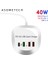 Us Plug Pd Add Qc3.0 4 Bağlantı Noktalı USB Şarj Merkezi 20W Pd Qc3.0 Hızlı Şarj 3.0 Telefon Şarj Cihazı Hızlı Şarj Adaptörü Istasyonu iPhone Xiaomi Samsung Huawei Için (Yurt Dışından) 1