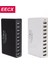 Au 5 USB Beyaz 10 Port Çoklu USB Şarj Istasyonu Hızlı Şarj 60W Hızlı Şarj Güç Adaptörü Ab iPhone Samsung Xiaomi Cep Telefonu Şarj Cihazı (Yurt Dışından) 4