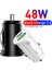 Siyah Araç Şarj Cihazı Pd 48W Hızlı Şarj Hızlı Şarj 4.0 Qc3.0 USB Tip C Şarj Cihazı iPhone 14 Pro 12 11 Xiaomi Samsung MacBook Dizüstü Bilgisayar (Yurt Dışından) 5