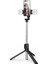Taban Siyah Çok Fonksiyonlu Bluetooth Uyumlu Selfie Çubuğu Dolgu Işığı Halkası Katlanabilir Tripod Iphone Xiaomi Samsung Fotoğraf Canlı Video (Yurt Dışından) 2