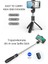 Siyah Aynalı 3'ü 1 Arada Kablosuz Bluetooth Selfie Çubuğu Katlanabilir Deklanşörlü El Tipi Selfie Çubuğu Tripod Canlı Tiktok Yayını (Yurt Dışından) 3