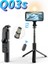 Siyah Q03S Q03S Yeni Kablosuz Bluetooth Selfie Çubuğu Katlanabilir El Monopod LED Işık Uzaktan Deklanşör ile Genişletilebilir Tripod (Yurt Dışından) 3