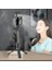 Siyah Q03S Q03S Yeni Kablosuz Bluetooth Selfie Çubuğu Katlanabilir El Monopod LED Işık Uzaktan Deklanşör ile Genişletilebilir Tripod (Yurt Dışından) 4