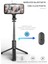 Siyah Serın Dıer Yeni Kablosuz Bluetooth Selfie Çubuğu Katlanabilir Genişletilebilir Tripod Monopod iPhone Android Telefon Için LED Dolgu Işığı ile (Yurt Dışından) 5