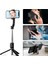 Siyah Yeni 3 In 1 Selfie Çubuğu Tripod Kablosuz Bluetooth Cep Telefonu Tutucu iPhone Samsung Huawei Telefon Çekimi Için El Video Vlog (Yurt Dışından) 3
