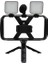 Çift Işıklar Selfie Çubuk Tripod 4 In 1 Fotoğraf Tripod Standı Seti Geri Çekilebilir Klip Tripod Mikrofon ile Standı Dolgu Işığı Kadın Seyahat Fotoğraf (Yurt Dışından) 1