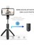 Siyah L02S Selfie Çubuğu Katlanabilir Tripod Monopod Selfie Çubuğu Bluetooth Kablosuz Düğme Deklanşör ile LED Işık Ios Android Için (Yurt Dışından) 4