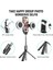 Siyah Çift Işıklar 4in1 Kablosuz Bluetooth Özçekim Çubuğu Tripod LED Halka Işık ile Özçekim Uzatılabilir Monopod Standı iPhone Androis Xiaomi Gt (Yurt Dışından) 4
