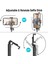Siyah Çift Işıklar 4in1 Kablosuz Bluetooth Özçekim Çubuğu Tripod LED Halka Işık ile Özçekim Uzatılabilir Monopod Standı iPhone Androis Xiaomi Gt (Yurt Dışından) 5