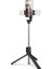 Çift Işık Siyah Çok Fonksiyonlu Bluetooth Uyumlu Selfie Çubuğu Dolgu Işığı Halkası Katlanabilir Tripod Iphone Xiaomi Samsung Fotoğraf Canlı Video (Yurt Dışından) 1