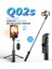 Q02S LED Işık Siyah Kablosuz Bluetooth Selfie Çubuğu Tripod, Uzaktan Uzatılabilir Tripod ile iPhone Android Akıllı Telefon Için LED Işık Çıkarılabilir (Yurt Dışından) 2