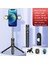 Siyah Işık ile Bluetooth El Akıllı Telefon Sabitleyici Cep Telefonu Selfie Sopa Dolgu Işığı Tutucu Tripod iPhone Huawei Xiaomi Için (Yurt Dışından) 1