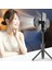 Siyah Kablosuz Bluetooth Uyumlu Selfie Sopa LED Halka Işık Uzatılabilir El Monopod Canlı Tripod IPhone x 8 Android D2R8 (Yurt Dışından) 5