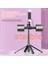 P05 Siyah Bluetooth Selfie Çubuğu Tripod Telefon Braketi Takviyeli Tetrapod Bluetooth Selfie Braketi Çift Dolgu Işığı Xiaomi Huawei Ios Için (Yurt Dışından) 5