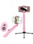 Pembe 5-In-1 Kablosuz Bluetooth Uzaktan Kumanda Katlanabilir El Selfie Sopa Mini Taşınabilir Paslanmaz Çelik Ayna ile Tripod (Yurt Dışından) 1