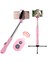 Pembe 5-In-1 Kablosuz Bluetooth Uzaktan Kumanda Katlanabilir El Selfie Sopa Mini Taşınabilir Paslanmaz Çelik Ayna ile Tripod (Yurt Dışından) 2