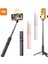 Q12 Siyah Xaiomi Selfie Çubuğu Tripod Kamera Tutacağı Telefon Insta 360 Selfie Çubuğu Teleskopik Kutup Kablosuz Bluetooth Selfie Çubuğu Dolgu Işığı (Yurt Dışından) 3