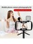 Tek Işıklı Selfie Çubuğu Tripod 4ın 1 Fotoğraf Tripod Standı Kiti El Kavrama Sabitleyici Mikrofonlu Telefon Tripod Tutucu Çift Dolgu Işığı (Yurt Dışından) 4