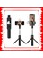 Siyah Yenı Selfie Sopa Bluetooth Uyumlu Dolgu Işık Halkası Tripod Katlanabilir Monopodlar Evrensel Cep Telefonu Braketi El Gimbal (Yurt Dışından) 2
