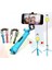 Kırmızı Evrensel Android/ıos Telefon Katlanır Uzatılabilir Çubuk Tripod + Klip Selfie Selfie Denetleyici Seti Uzaktan Otomatik Çubuk Tutucu + Bluetooth (Yurt Dışından) 3