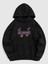 Siyah Ön Black Pink Kalpli Baskılı Oversize Sweatshirt 1