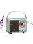 Mavi Mini Kablosuz Retro Bt Hoparlör Vintage Fm Radyo Taşınabilir USB Arayüzü Klasik Dekorasyon Hoparlörler Seyahat Müzik Çalar (Yurt Dışından) 1
