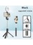 Siyah Işıklı Selfie Çubuğu LED Halka Işık Uzatılabilir Canlı Tripod Standı 3'ü 1 Arada iPhone x 8 Android Akıllı Telefon Için Monopod Telefon Montajlı (Yurt Dışından) 1