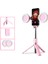 Siyah Işıklı Selfie Çubuğu LED Halka Işık Uzatılabilir Canlı Tripod Standı 3'ü 1 Arada iPhone x 8 Android Akıllı Telefon Için Monopod Telefon Montajlı (Yurt Dışından) 2