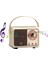 Beyaz Retro Mavi Diş Hoparlör Vintage Fm Radyo Eski Moda Klasik Stil Güçlü Bas Geliştirme ile Kablosuz Retro Hoparlör (Yurt Dışından) 1