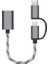 Gümüş 2 In 1 Otg Adaptör Kablosu Naylon Örgü USB 3.0 Mikro USB Tip C Veri Senkronizasyon Adaptörü Için Huawei Için MacBook USB C Telefon Disk Otg (Yurt Dışından) 1