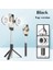 Siyah Çift Işıklı Selfie Çubuğu LED Halka Işık Uzatılabilir Canlı Tripod Standı 3'ü 1 Arada Monopod Telefon Bağlantısı ile iPhone x 8 Android Akıllı Telefon Için (Yurt Dışından) 1