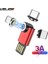 Mikro Siyah Uslıon 540 Döndür Mini Manyetik Şarj Cihazı iPhone Huawei Xiaomi Samsung Kablo Veri Transferi USB Tip C Cep Telefonu Şarj (Yurt Dışından) 2