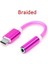 Gül Örgülü Kablo Adaptörü Usb-C Tip C 3.5mm Jack Kulaklık Kablosu Ses Aux Kablosu Adaptörü Xiaomi Huawei Için Akıllı Telefon Için (Yurt Dışından) 1