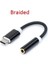 Siyah Örgülü Kablo Adaptörü Usb-C Tip C 3.5mm Jack Kulaklık Kablosu Ses Aux Kablosu Adaptörü Xiaomi Huawei Için Akıllı Telefon Için (Yurt Dışından) 1