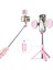 Siyah Işık ile Kablosuz Bluetooth Uyumlu Selfie Çubuğu LED Halka Işık ile Katlanabilir Tripod Monopod iPhone Için Android Için Canlı Tripod Sıcak (Yurt Dışından) 4
