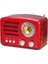 Kırmızı Prunus J-160 Klasik Retro Fm Am Masaüstü Radyo Alıcısı Şarj Edilebilir Taşınabilir Mp3 Radyolar Stereo 3 W Bluetooth Hoparlör Aux USB (Yurt Dışından) 1