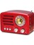 Kırmızı Prunus J-160 Klasik Retro Fm Am Masaüstü Radyo Alıcısı Şarj Edilebilir Taşınabilir Mp3 Radyolar Stereo 3 W Bluetooth Hoparlör Aux USB (Yurt Dışından) 2