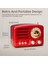 Kırmızı Prunus J-160 Klasik Retro Fm Am Masaüstü Radyo Alıcısı Şarj Edilebilir Taşınabilir Mp3 Radyolar Stereo 3 W Bluetooth Hoparlör Aux USB (Yurt Dışından) 3