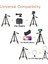 Sadece Tripod-Gümüş Hafif Kamera Tripod Telefon Standı Tutacağı Taşınabilir Masaüstü Cep Telefonu Tripod iPhone Canon Sony Nikon Video Kamera Para (Yurt Dışından) 3
