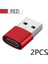 2 Adet Kırmızı 2 Adet USB Tip C Otg Adaptör USB Usb-C Erkek Mikro USB Tip-C Dişi Dönüştürücü Macbook Samsung S20 Usbc Otg Konektörü (Yurt Dışından) 1