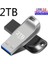Siyah 1 Tb 2 Tb Metal USB 3.0 Kalem Sürücü 2 Tb USB Flash Sürücüler 1 Tb Yüksek Hızlı Pendrive Su Geçirmez USB Flash Disk Yeni Yükseltilmiş Type-C Adaptör (Yurt Dışından) 4