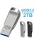 Siyah 1 Tb 2 Tb Metal USB 3.0 Kalem Sürücü 2 Tb USB Flash Sürücüler 1 Tb Yüksek Hızlı Pendrive Su Geçirmez USB Flash Disk Yeni Yükseltilmiş Type-C Adaptör (Yurt Dışından) 5